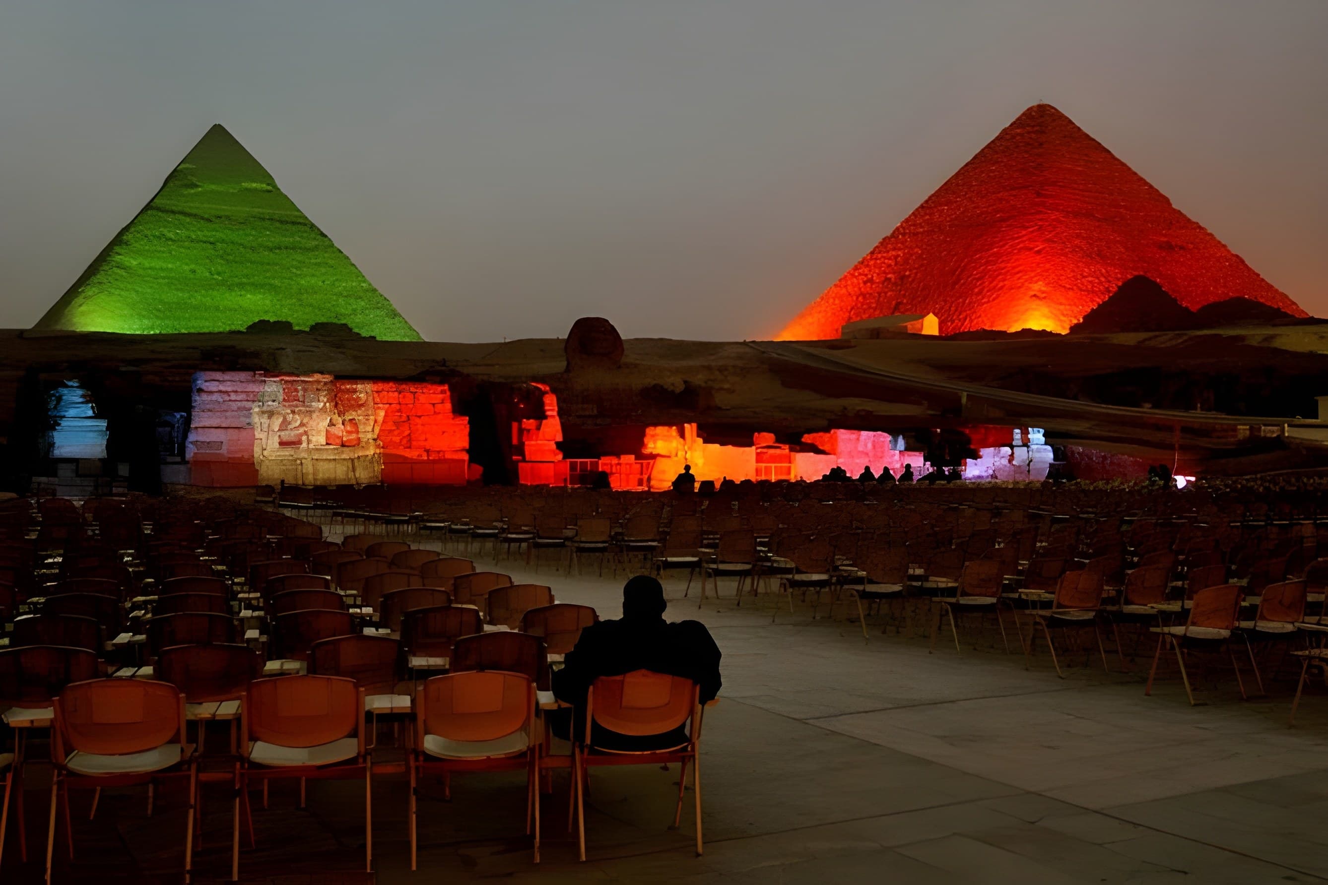 Giza Pyramids Sound & Light Show At Night